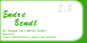 endre bendl business card